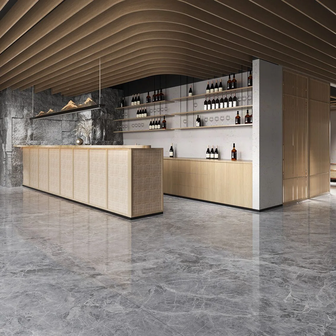 Morden Grey Polished 800x2600x9mm tile NZ — image 3