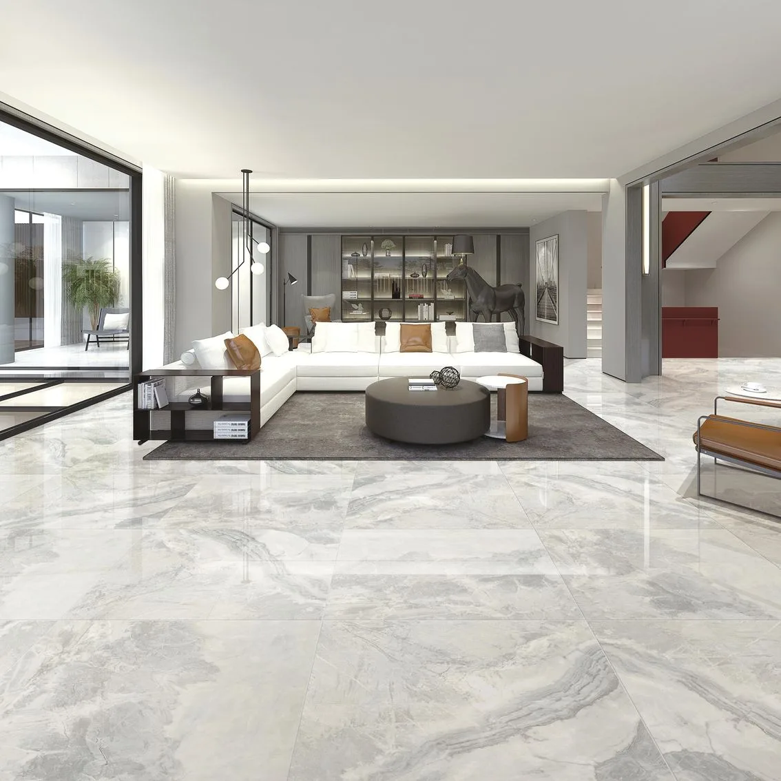 Fault Stone Light Grey Polished 600x600 600x600x8mm tile NZ — image 2