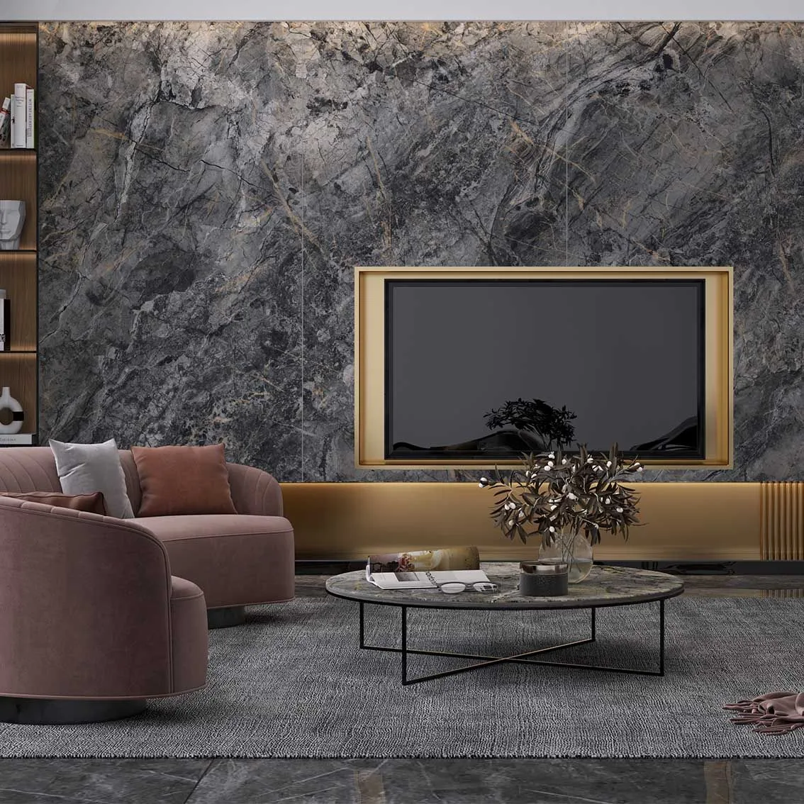 Mose Black Polished 1200x2700x6mm tile NZ — image 4