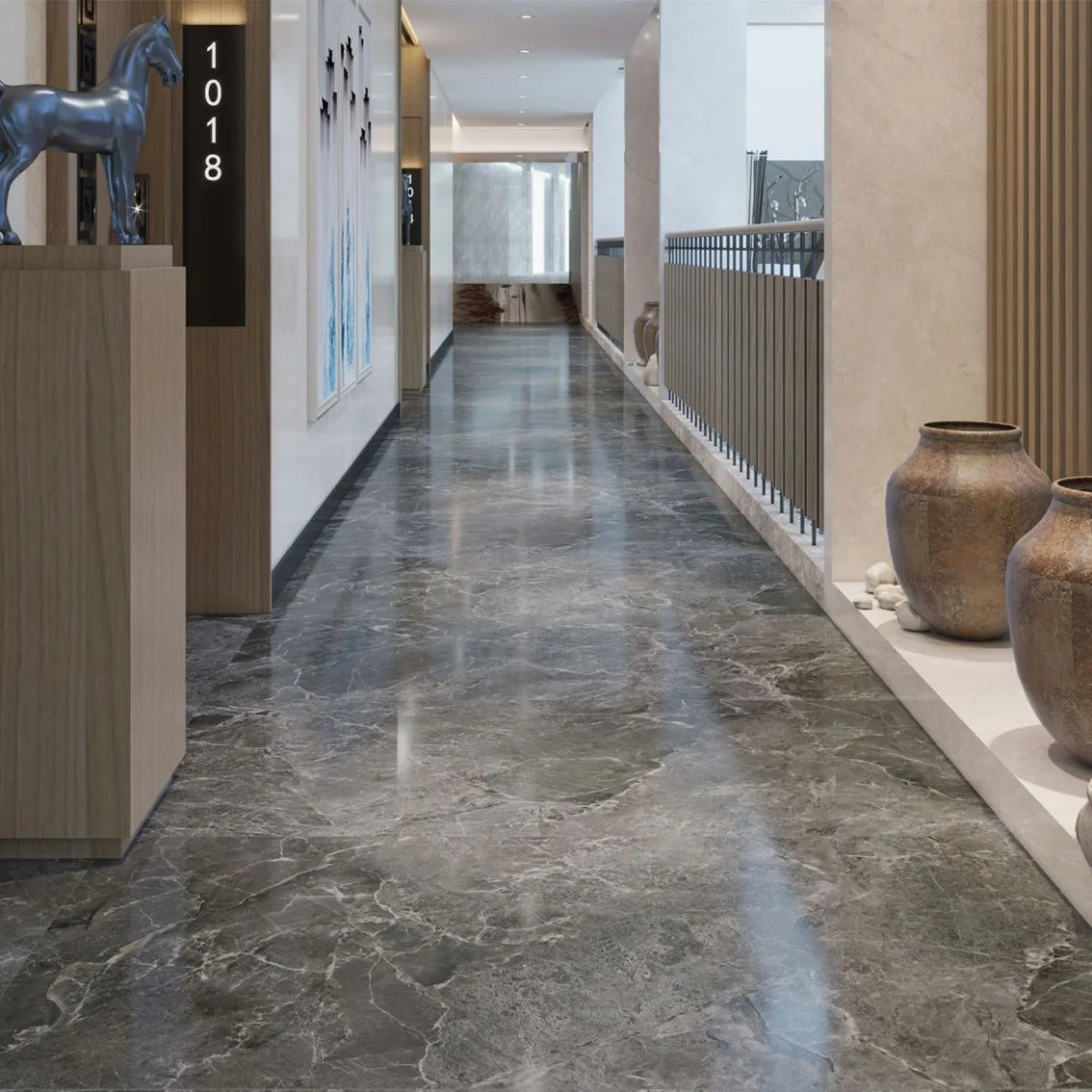 Cracked Stone Dark Gery Polished 750x1500 750x1500x10mm tile NZ — image 2