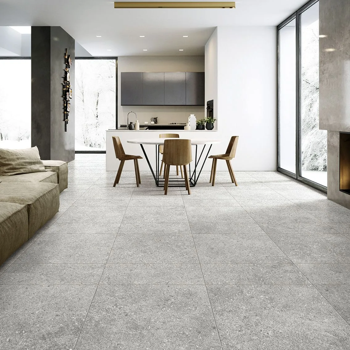 Terrazzo Grey 600x600 600x600x10mm tile NZ — image 5