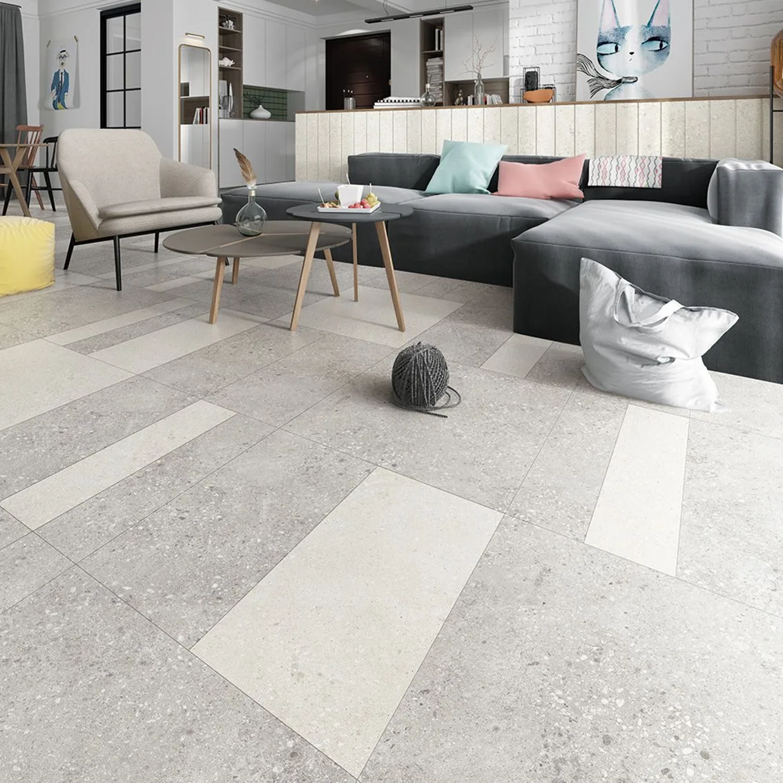 Terrazzo Light Beige 600x600 600x600x10mm tile NZ — image 5