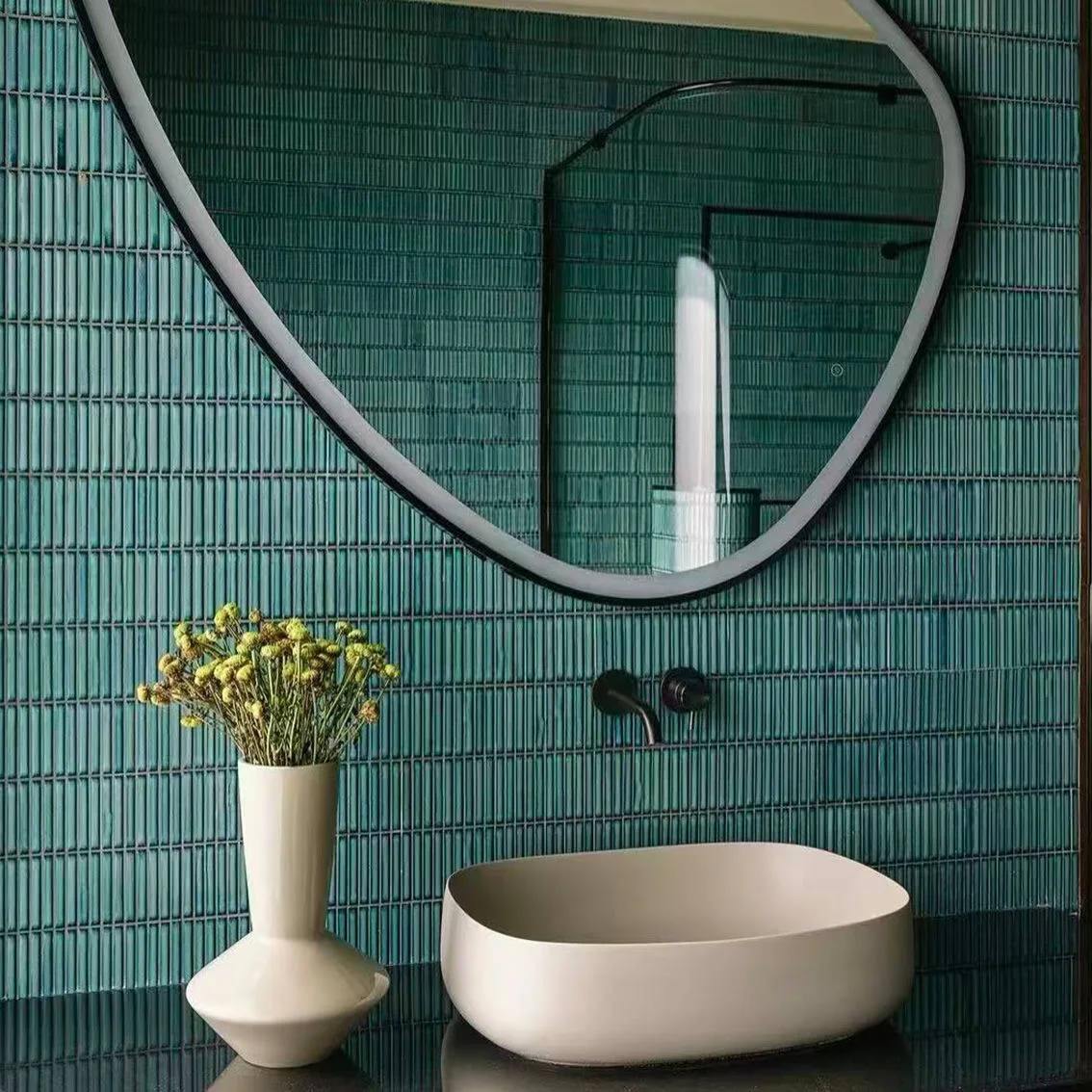 Blue Gloss Finger Mosaic 284X295X8mm tile NZ — image 3