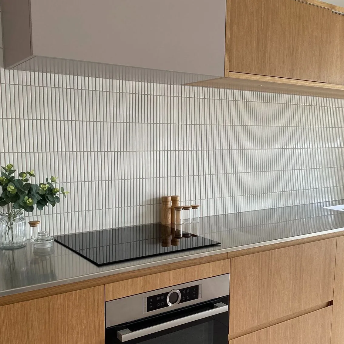 White Matt Finger Mosaic 284X295X8mm tile NZ — image 3