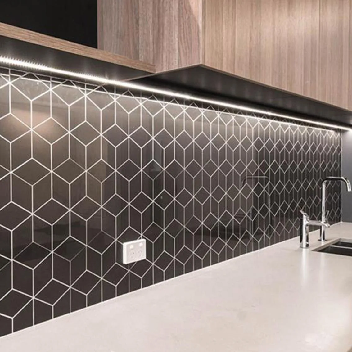 Cube 3D Black Matt 313x270x7mm tile NZ — image 2