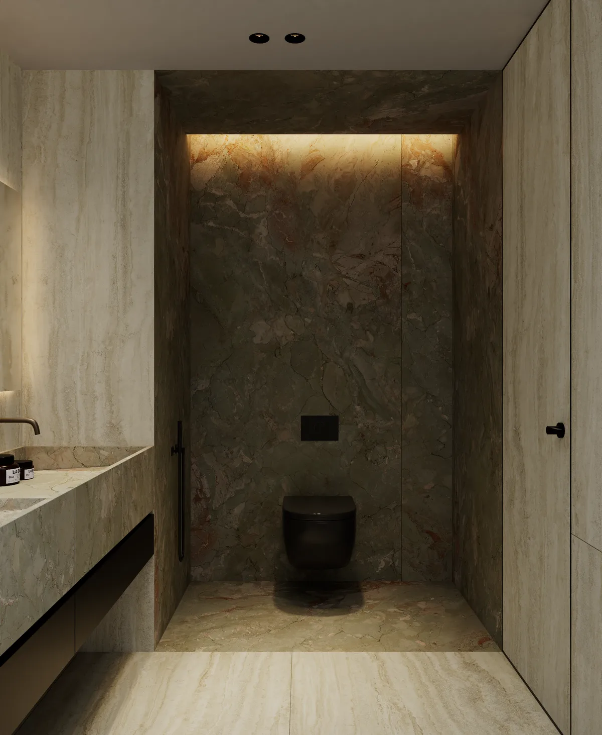 Travertino Navona Honed 900x1800 shown in a room setting